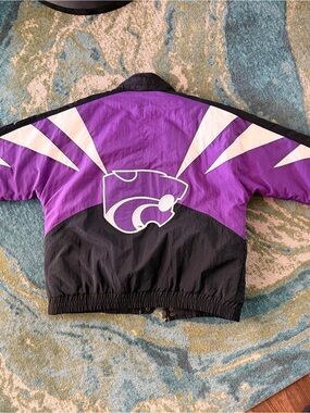 Apex Purple, Black & White Retro Team Puffer Jacket